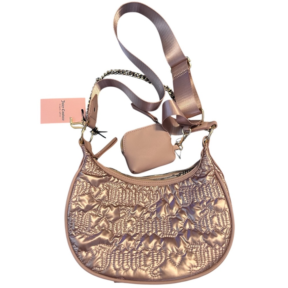 Juicy Couture HALFMOON QUILTED BAG Satchel/Shoulder Bag in DUSTY BLUSH